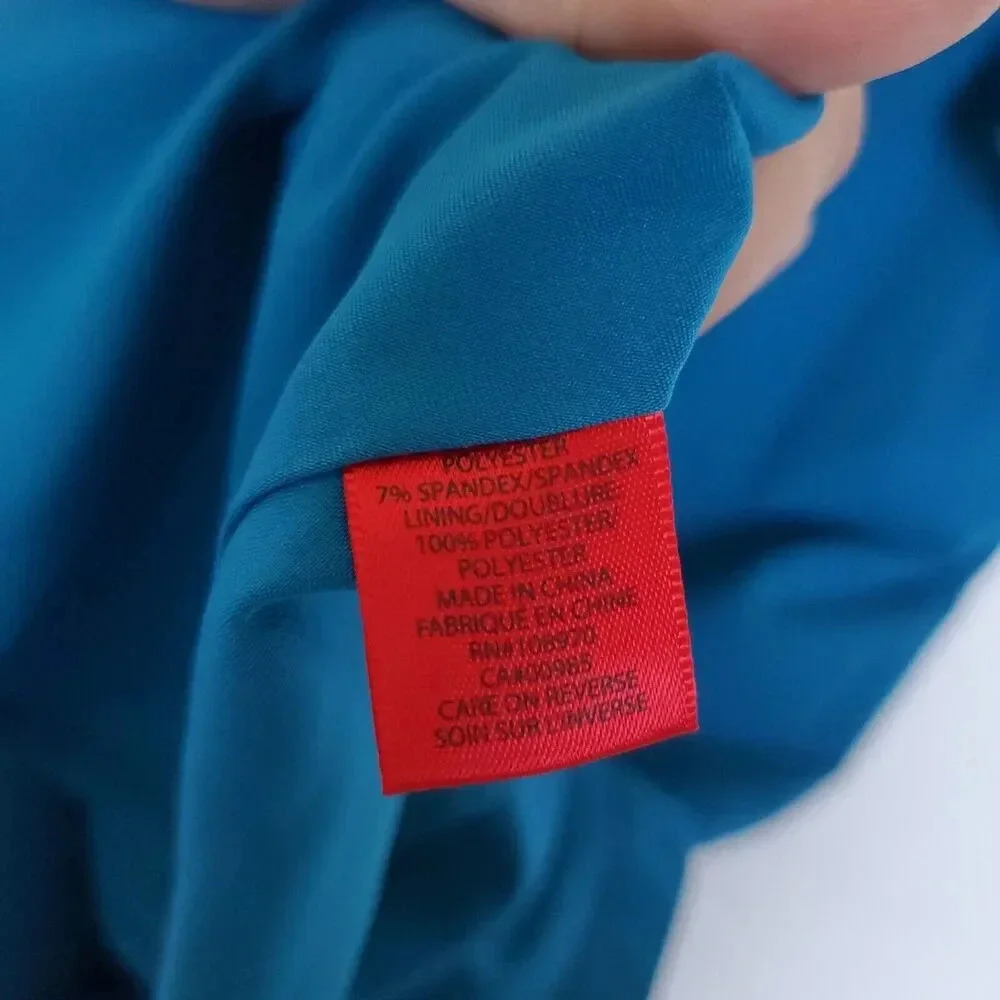 Z Spoke Zac Posen Dress Womens Size 4 Blue Cold Shoulder Fit And Flare NWT - Picture 11 of 16